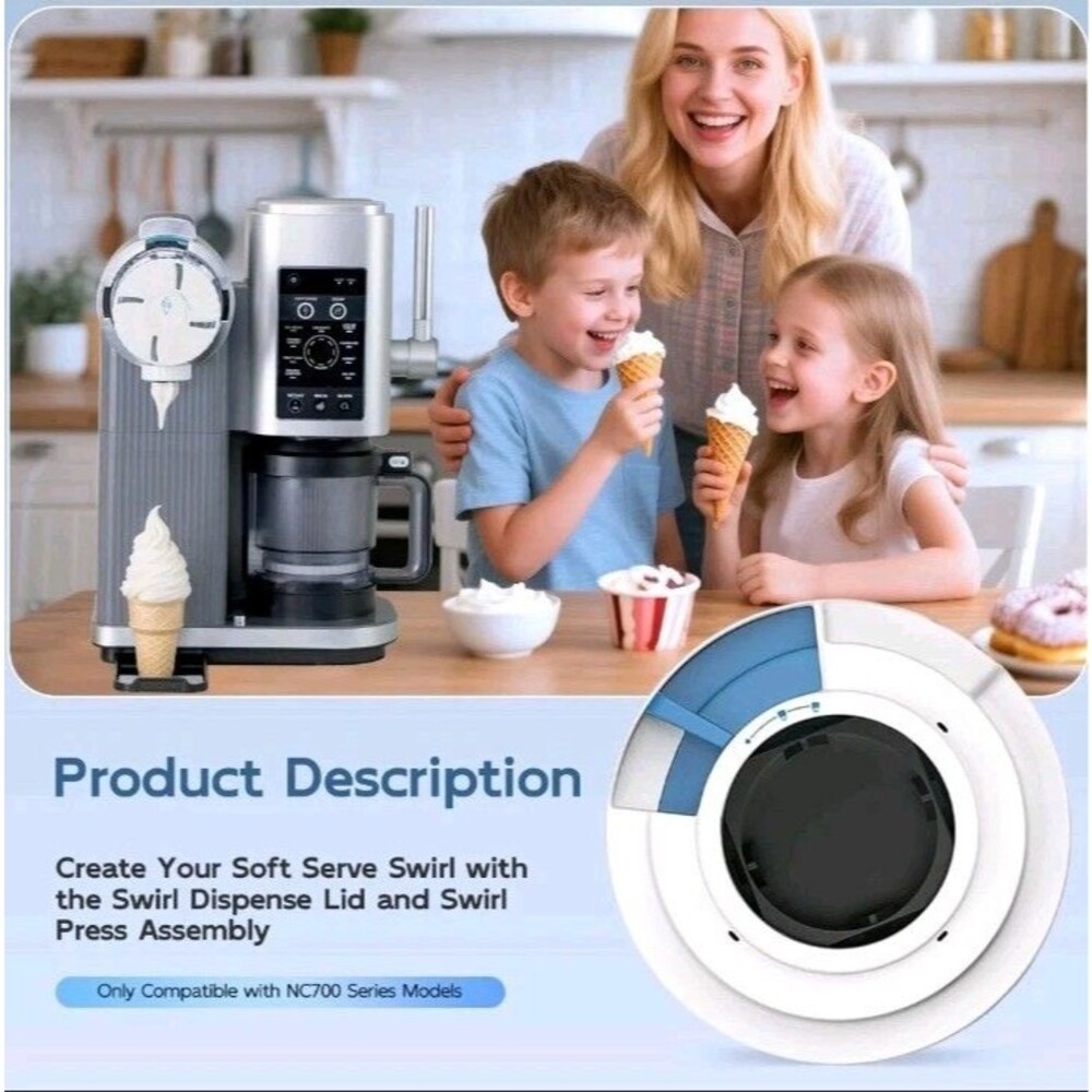 Dispense Lid and Press Assembly Replacement, Compatible with Ninja Swirl by C...